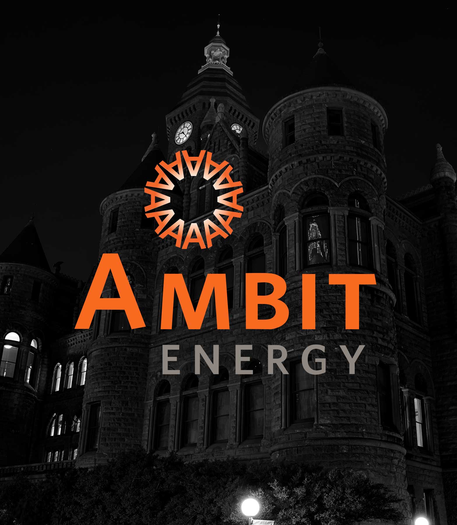 image of Ambit Energy logo and West End historical building
