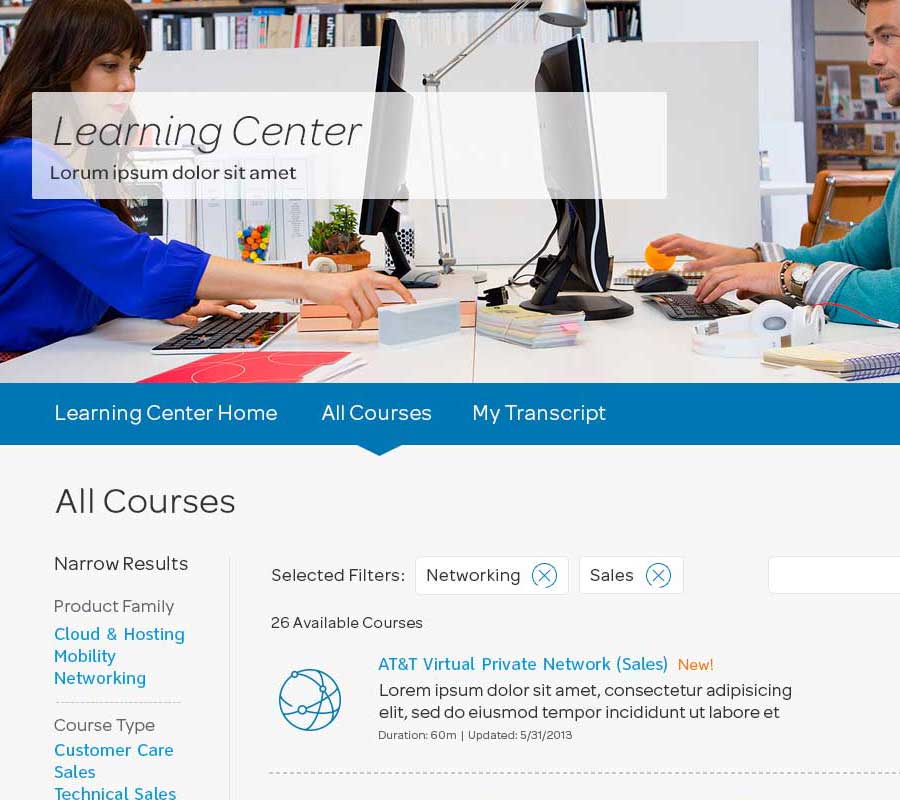 ATT LEarning Center Website Design Thumbnail